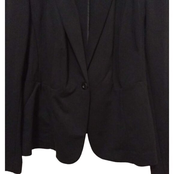 LANE Bryant Black Rayon Ponte Stretch Single Breasted Blazer Sz 24 - Picture 3 of 8
